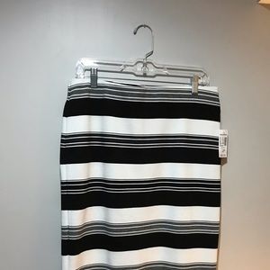 Skirt - Black & White Stripe Pattern